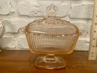 Vintage Indiana Glass Old Colony Lace Edge Candy Dish, Pink, Depression Glass
