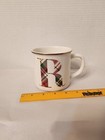 Pottery Barn Plaid/White Letter R Coffee Cup Alphabet Initial Monogram Stoneware