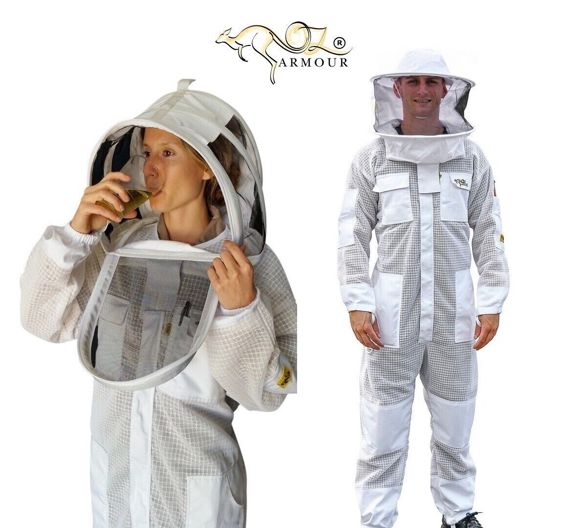 OZ ARMOUR Beekeeping Ventilated Bee Suit 3-Layer Mesh Ultra