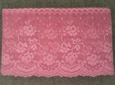 10  YARDS VINTAGE  4" WIDE LACE TRIM DUSTY ROSE MADE IN THE USA