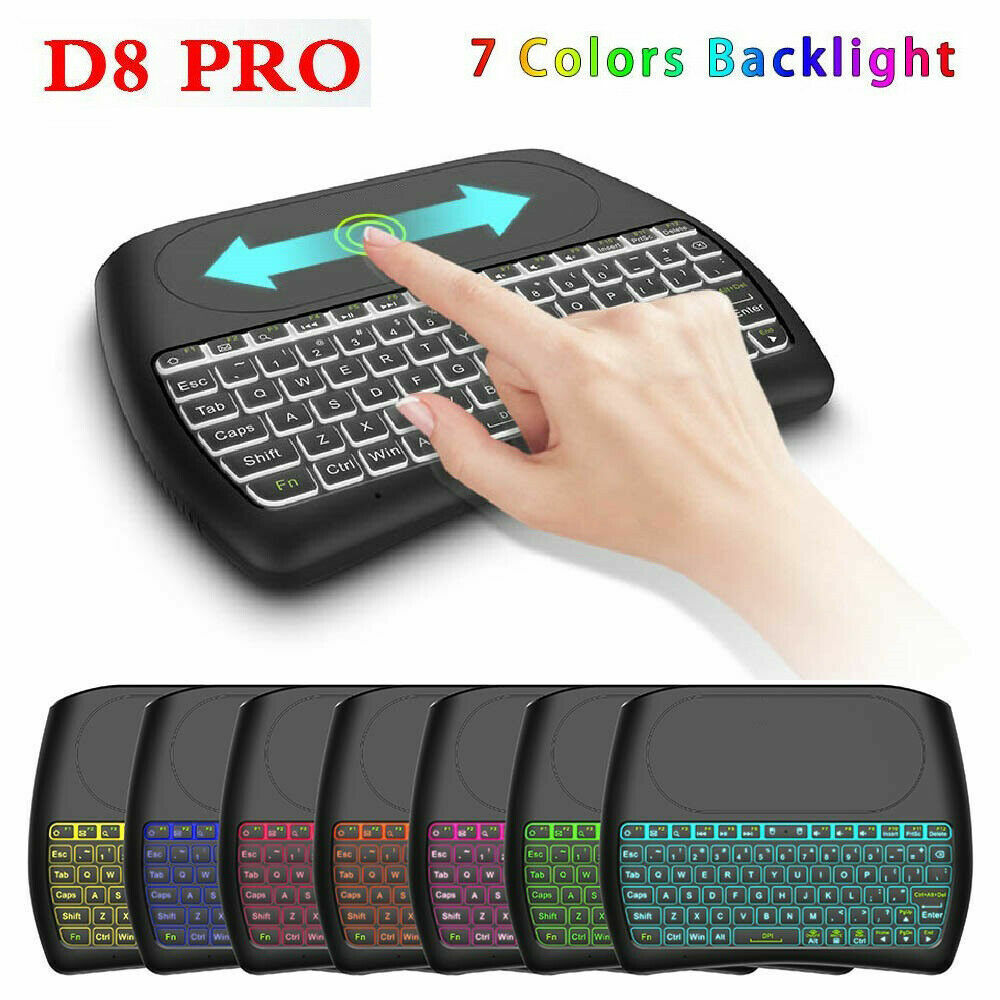 D8 Wireless Mini Keyboard With Touchpad LED Backlit For Smart TV