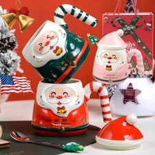 NEW 500ML CERAMICS SANTA CLAUS LARGE CHRISTMAS MUG COCOA COFFEE CUP FREE SHIP