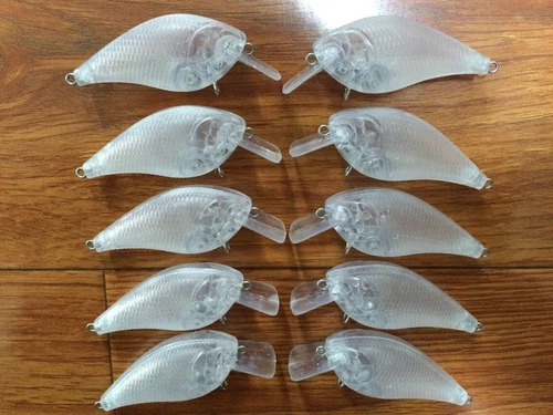 10pcs Square Bill Unpainted Crankbait Fishing Lure Body 2 3/4Inch Blank lures