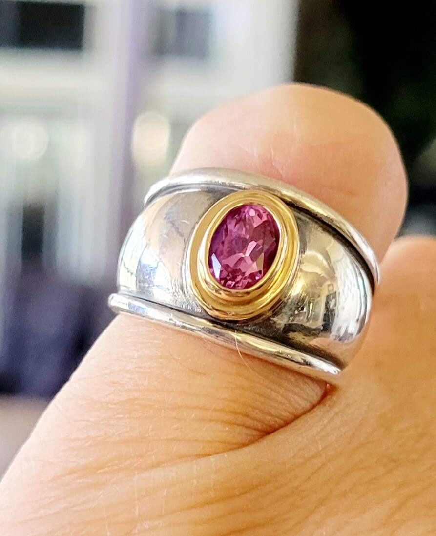 Retired James Avery Pink Christina Ring RARE! Gem