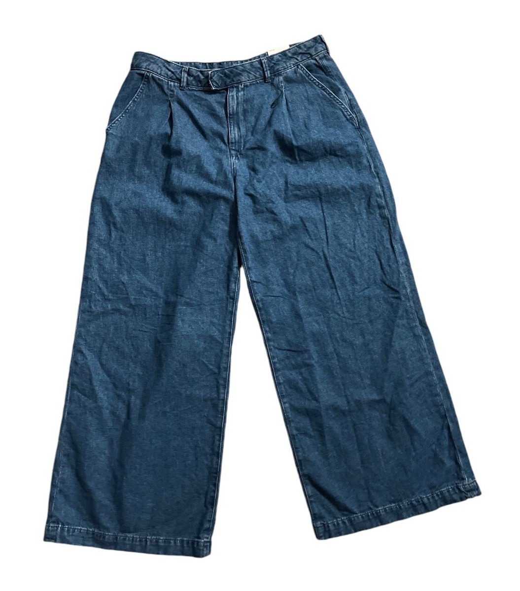 NEW Zara Wide Leg Mid Rise Darted Jeans Women's Denim Medium Wash Size  12/44 NWT | eBay