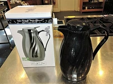 Case of 12 SERVICE IDEAS Insulated Coffee Carafe w/Push Button Lid Blk COF20-004