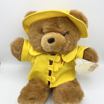 Teddy Precious Collectible Dan Dee Plush Bear in YELLOW RAINCOAT HAT 89276