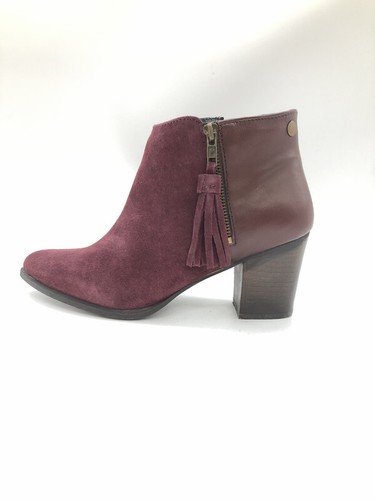 Manoukian Alain Damen Stiefelette Wildleder Ankle Boots, Bordeaux 41 EU - Picture 2 of 6