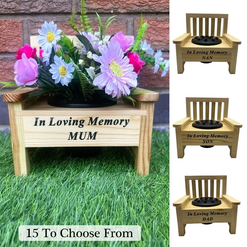 Wooden Memorial Bench with Flower Pot, Vase Ornament Any Relative Nice Tribute
Opens in a new window