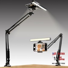 Desk Selfie Light with Overhead Phone Mount, Adjustable Arm  Phone Holder,
