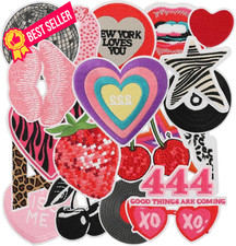20 PCS Cool Girl Embroidered Iron On Patches for Clothes, Trendy