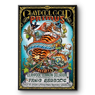 #ad Primus Frog Brigade Concert Poster Napa CA 2026 Claypool Gold Tour $14.50