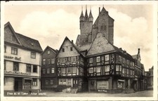 Ak Diez an der Lahn, Alter Markt, Fachwerkhä...