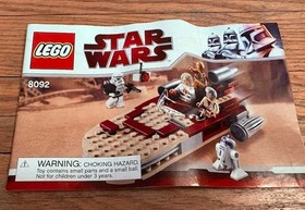 LEGO Star Wars: Luke's Landspeeder (8092) Manual Sold As Is Vintage