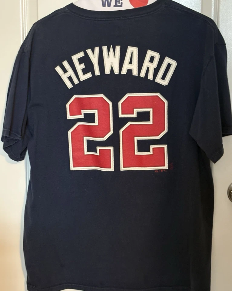 Camiseta azul grande de béisbol de los Atlanta Braves Jason Heyward para hombre MLB Foto 2 de 3