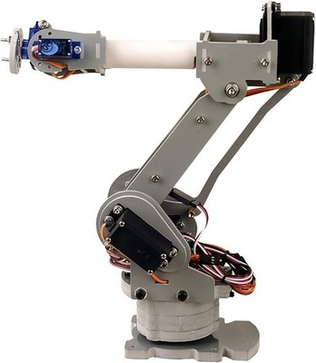 6-Axis Robot Mechanical Arm PVC Robotics Arm Rack w/ Servos ASSEMBLED, LOOKS NEW