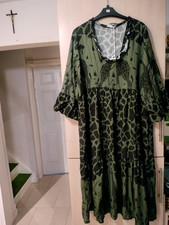 Ladies Italian khaki green black dress size 18/20 new
