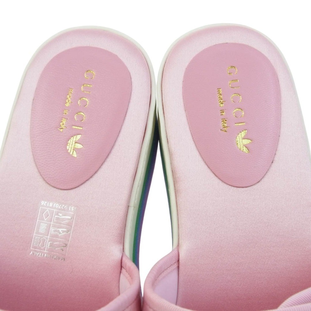 Gucci 702294 adidas platform silk sandals pink multicolor