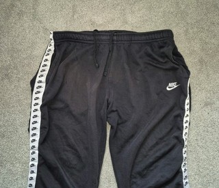 LADIES NIKE SIZE XL 16 18 BLACK & WHITE LOGO STRIPE TRACKIES JOGGERS