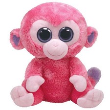 TY Beanie Boos - RAZBERRY the Pink Monkey (Solid Eye Color) (Medium 9 inch) MWMT