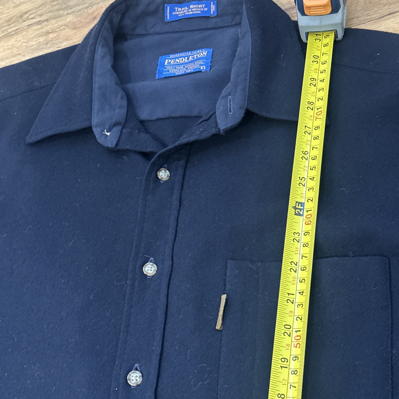 Pendleton Wool Trail Shirt L Elbow Patch Western … - image 7