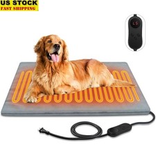 Adjustable Heated Pet Pad Cats Dogs Chew Resistant Outdoor Indoor Timer Safe New