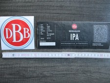 Dortmunder Bergmann-Brauerei, IPA, Bieretikett + Aufkleber, gebraucht,