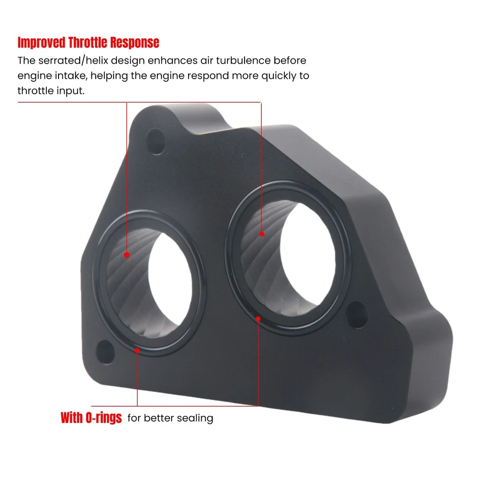 Black Throttle Body Spacer for GMC C1500 C2500 C3500 4.3L 5.0L 5.7L 1988-1995 Foto 2 de 4