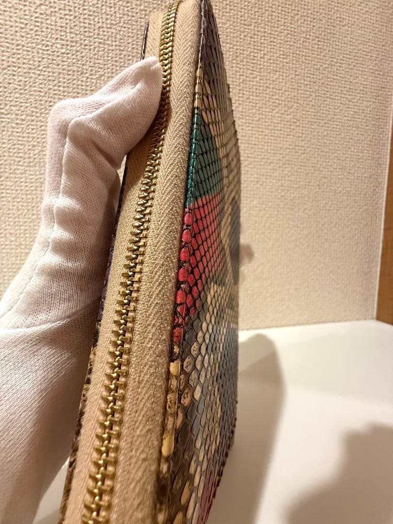 Gucci GG Marmont Python Long Wallet Multicolor Snakeskin Rare From