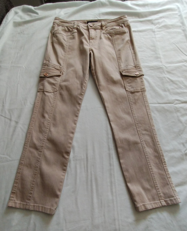 WHITE HOUSE BLACK MARKET Dark Beige "BLANC SLIM ANKLE" Jeans Sz 10 (29.5 Inseam)