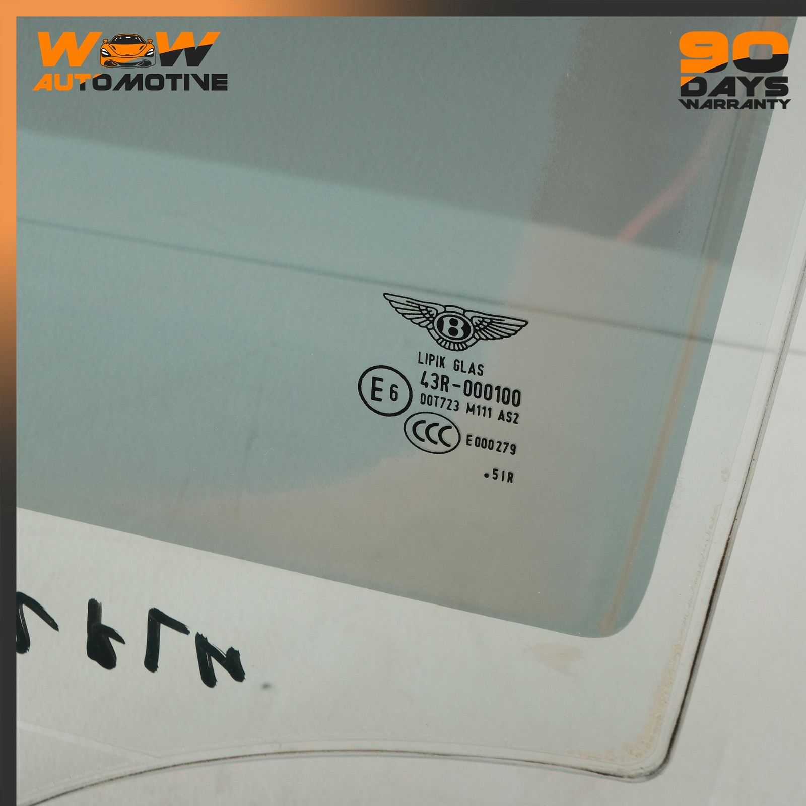 06-13 BENTLEY CONTINENTAL FLYING SPUR REAR LEFT DRIVER SIDE DOOR WINDOW GLASS OE