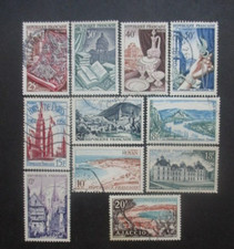 FRANCE-1954- N°970 au 973 et 975 au 981 oblitérés
