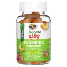 Kids Turmeric Curcumin Gummies, Natural Peach, 60 Gummies