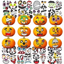 Halloween Pumpkin Decorating Stickers Kit,Pumpkin Stickers,8 Sheet 36 PCS Ca...