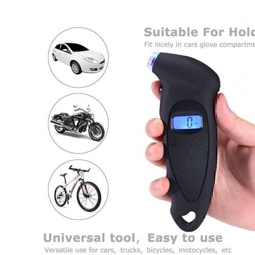 Digital Tire Pressure Guage Car Bike Truck Auto LCD Meter Tester Gauge Black US - Picture 2 of 13