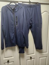 Men's XXL Member Marks 2pc Tracksuit Set With Hood In Blue
