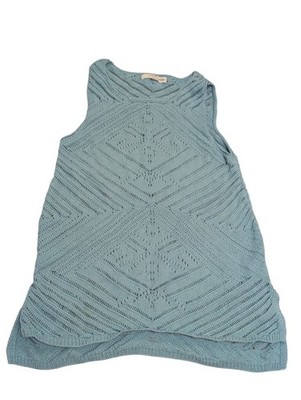 Rewind Crochet Knit Sleeveless Tank Top MED Southwest Cotton Blend Green 