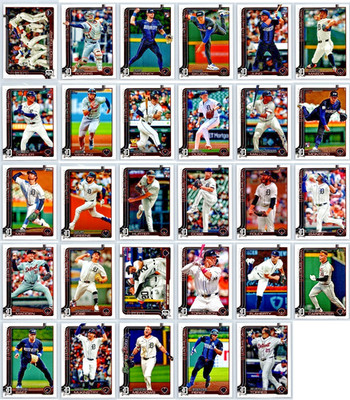 DETROIT TIGERS 2025 Topps Series 1 & 2 - Base Team Set (29 Cards) Skubal-Greene+