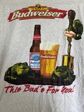 90s Budweiser Frogs back print T shirt XL USA Budweiser vintage USA made gray