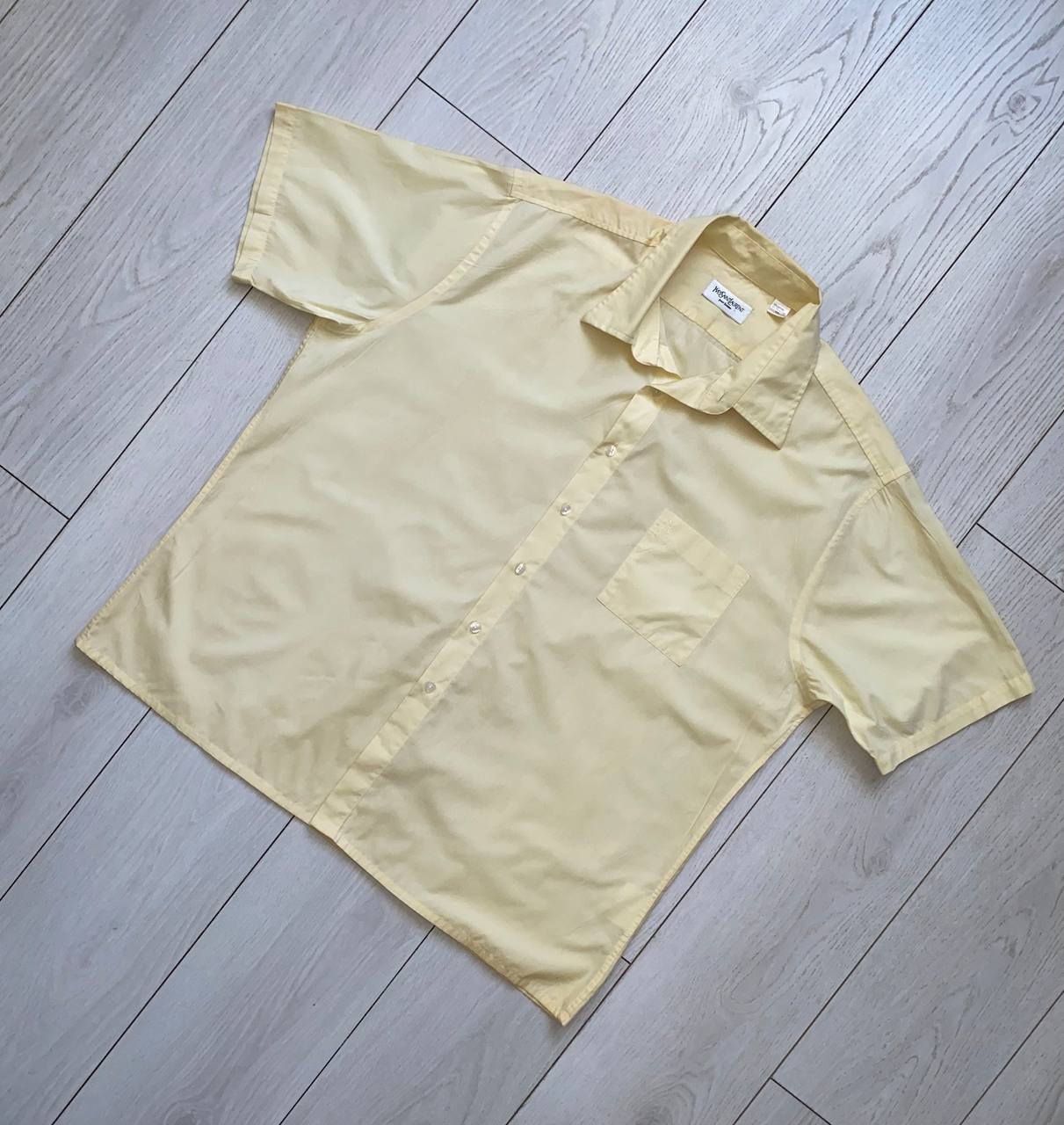 Camicia Yves Saint Laurent Designer Luxury Y2K manica corta con bottoni da uomo taglia XXL