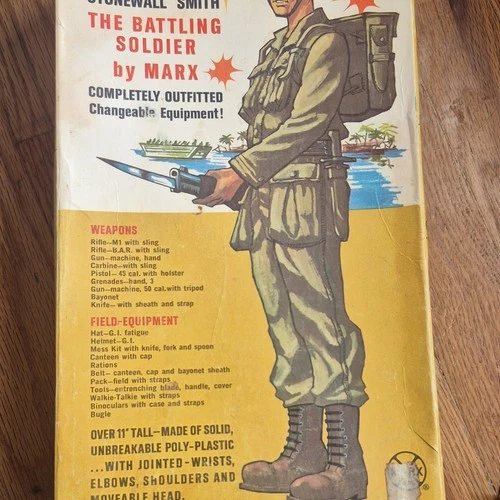 Marx Stonewall Smith The Battling Soldier Vintage Poly-Plastic Play Set