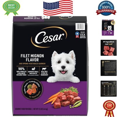 12 lb Filet Mignon Flavor Dry Dog Food for Small Breeds, Digestive Health Focus