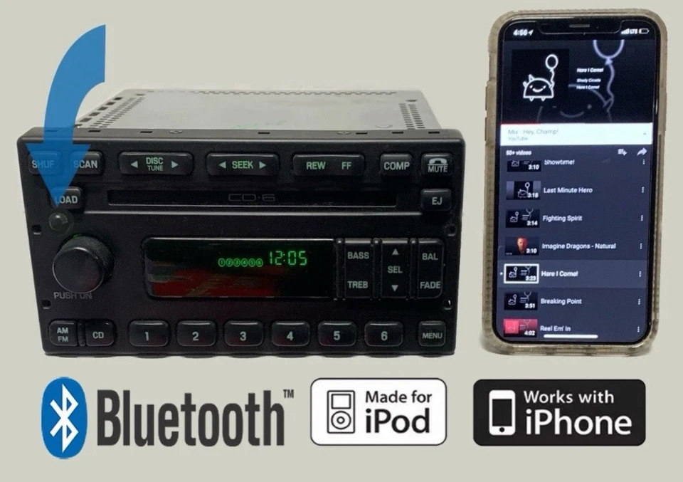 ✅03-04 RADIO BLUETOOTH FORD ESCAPE F150 F250 F350 SUPERDUTY EXPLORER RANGER 6CD Foto 2 de 3