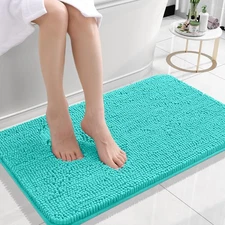 OLANLY Bathroom Rugs 24x16, Extra Soft Absorbent Chenille Bath Rugs, Rubber B...