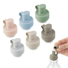 6 Pack Updated Silicone Water Bottle Cap, Baby No Spill Bottles Top Spout Adapte