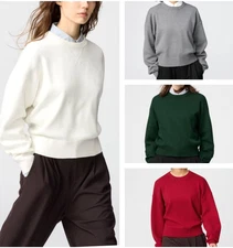 UNIQLO : C Smooth Cotton Crew Neck Sweater 2025 Women's 5 Colors 481673
