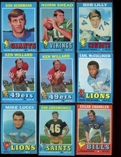 1971 Topps Football, 20-card lot, EX or better