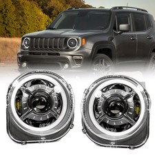 Coppia Fari Luci LED Faro High Beam Low Raggio DOT per Jeep Renegade 2015-2022