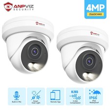 Anpviz 2PCS 4MP PoE Security Camera Outdoor AI Human Detection Color Night IP66