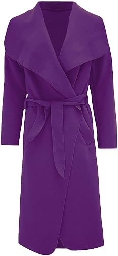 Womens Italian Long Trench Coat Open Front Duster Maxi Longline Jacket CasualFit - Picture 47 of 70